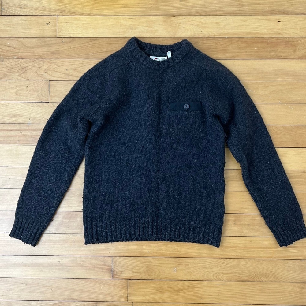 Fjallraven Lada Round-neck Sweater Mens XS Dark Grey Wool Blend 84139 Knit
